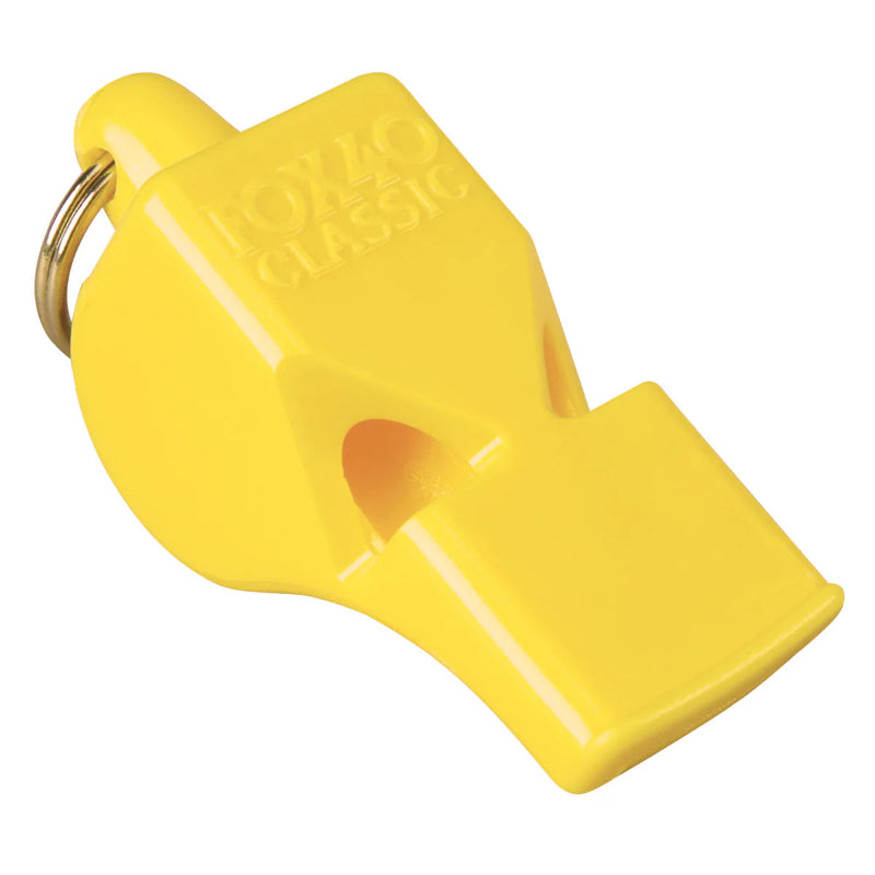 yellow whistle on a white background