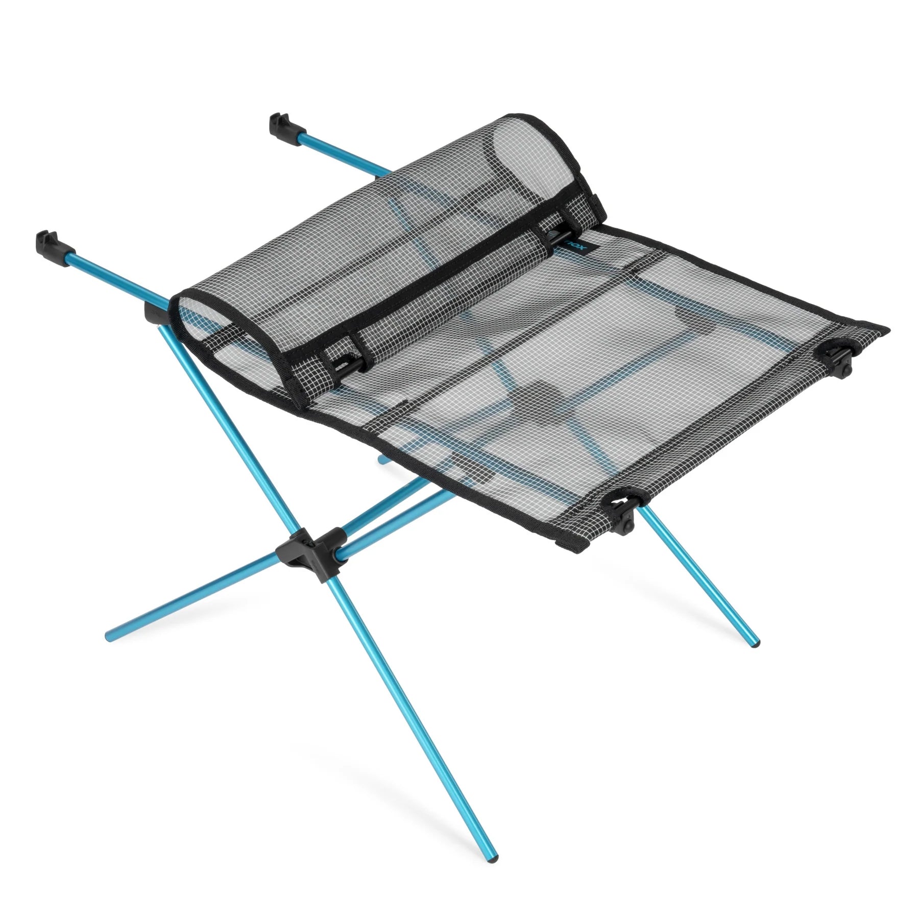 Helinox Portable folding camping table for camping hiking blue legs and black table top