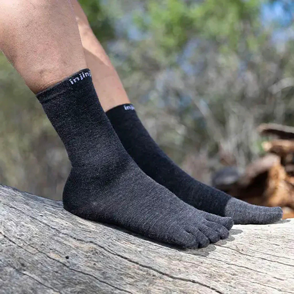 Injinji Liner Ultra Thin Crew Toe Socks - Wool 2