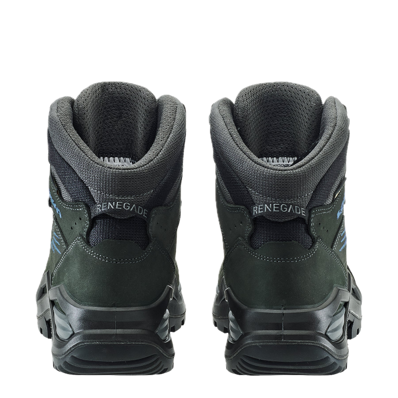 Pair of black Renegade boots on a white background