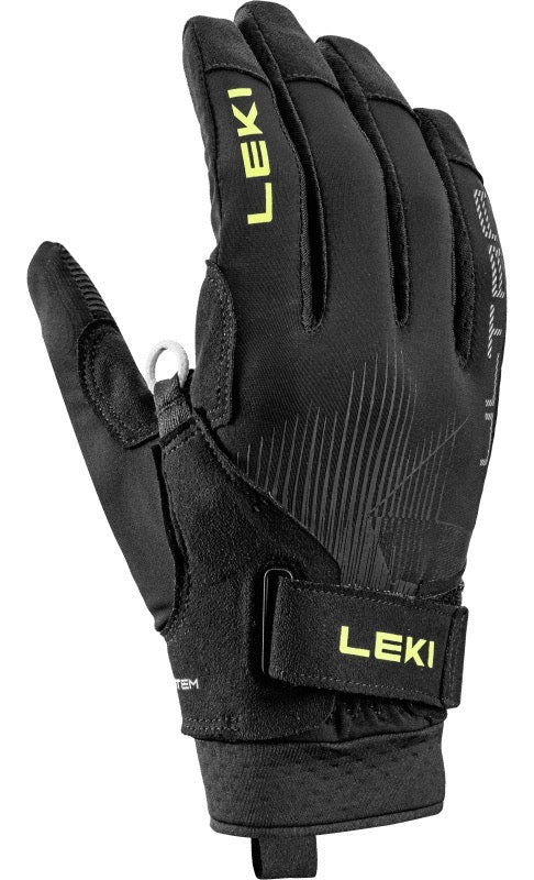 Black glove with Leki branding on a white background