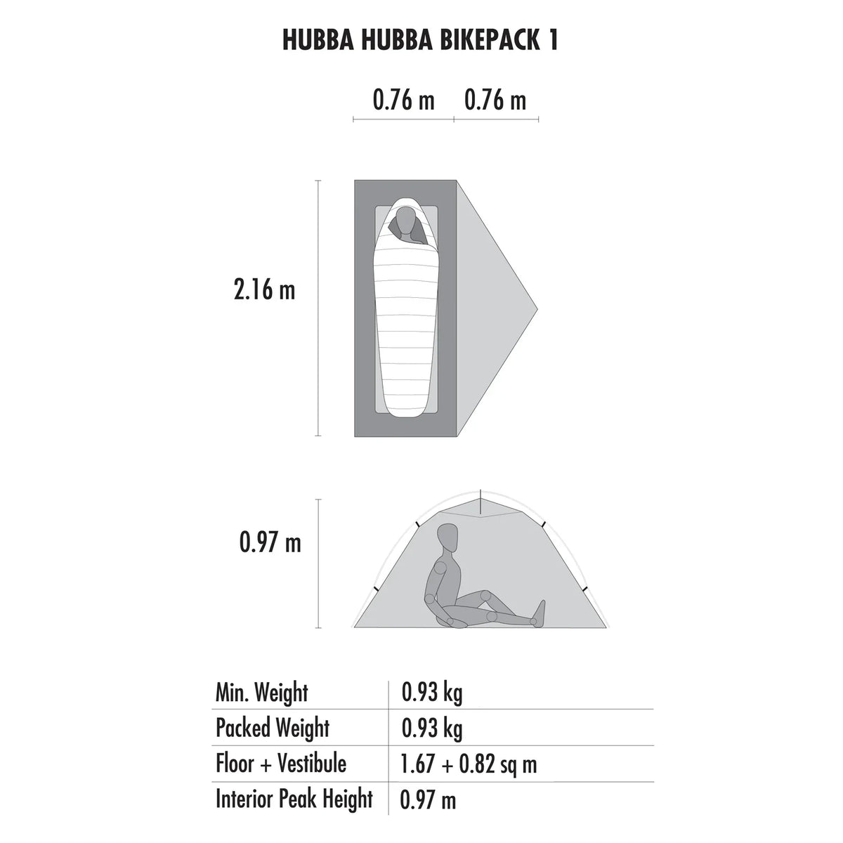 MSR Hubba Hubba Bikepack Tent 1 - Diagram 5