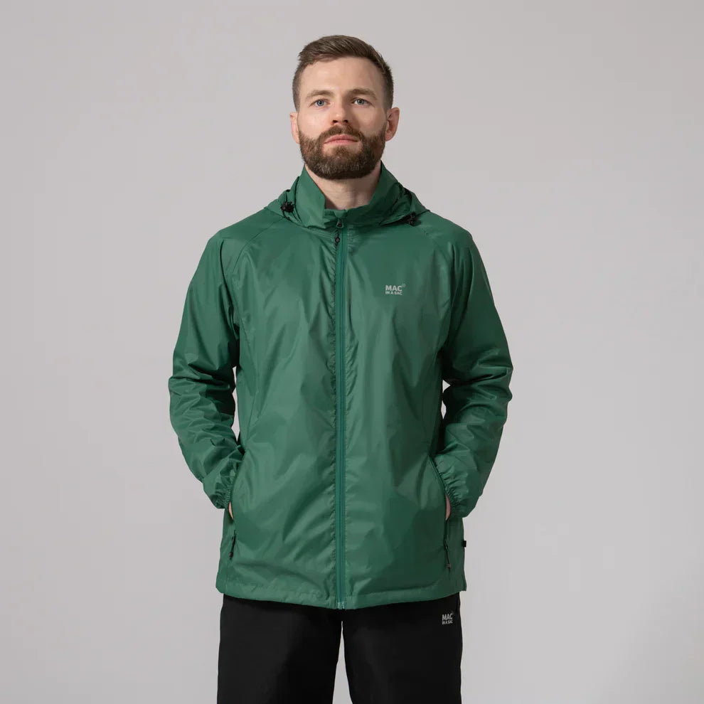 Mac in a Sac Origin 2 Packable Rain Jacket Forest Green 1