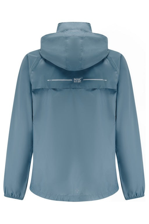 Mac in a Sac Origin 2 Packable Rain Jacket Steel Grey Back