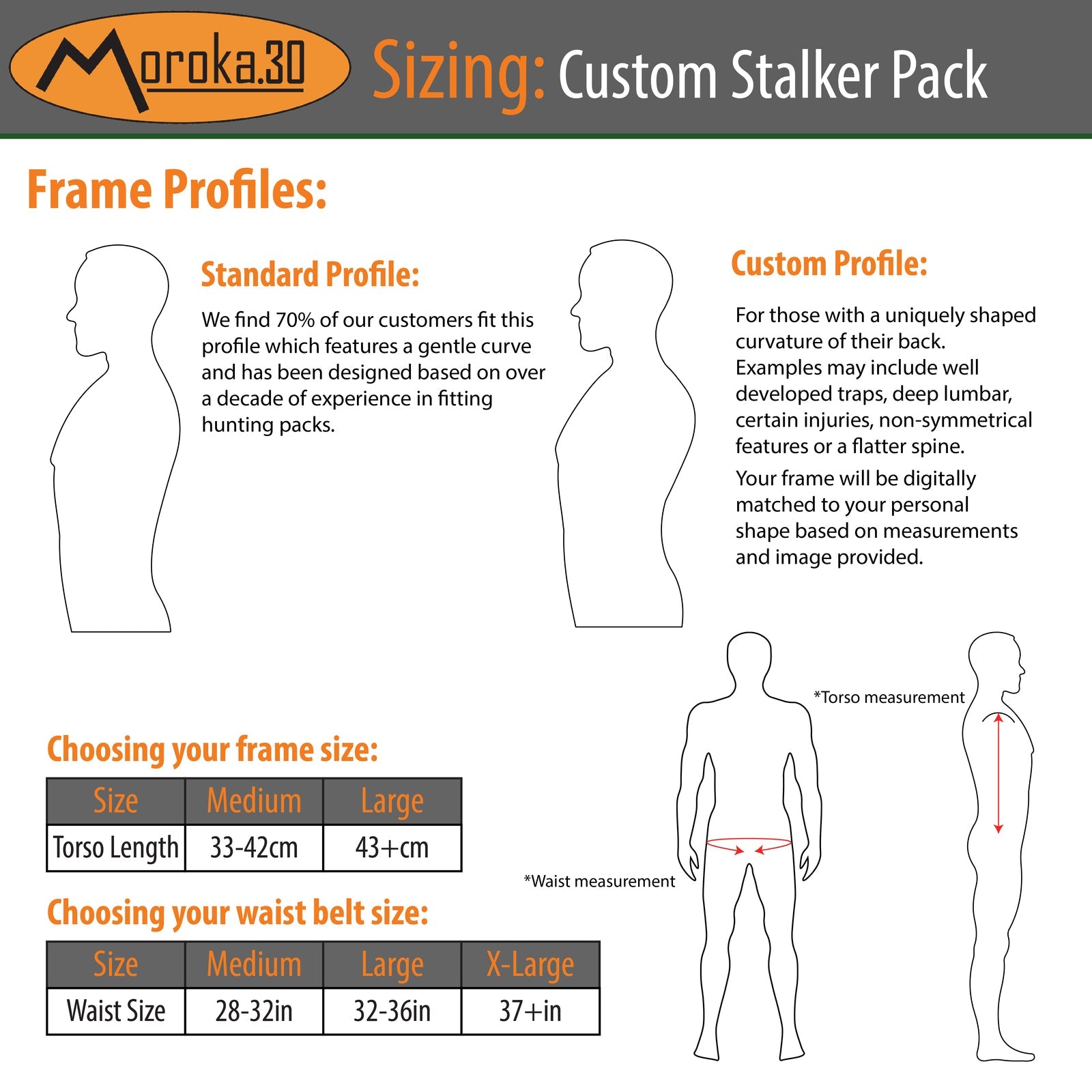 Moroka 30 Custom Stalker Hunting Backpack - Pack/Frame Combo