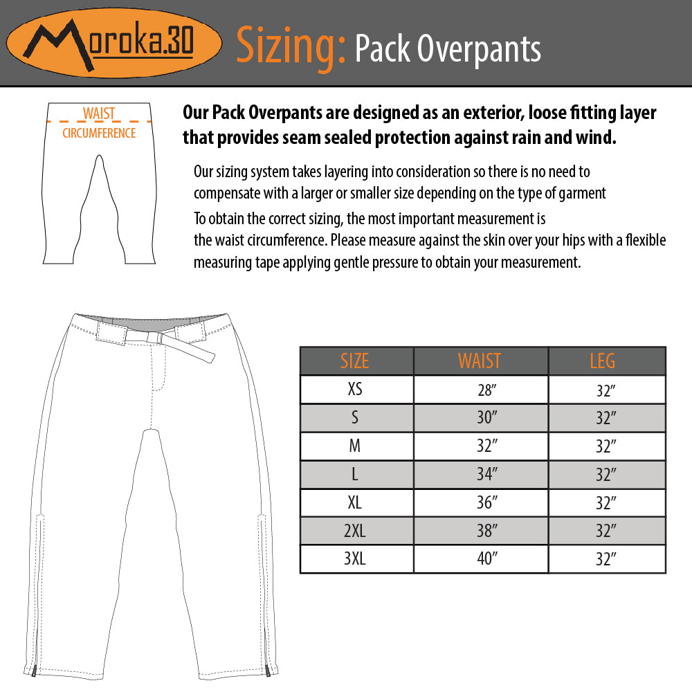 Moroka 30 Overpants Size Chart 7