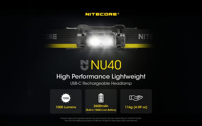 Nitecore NU40 Compact Lightweight Headlamp 1000 Lumens 5