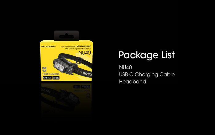 Nitecore NU40 Compact Lightweight Headlamp 1000 Lumens 20
