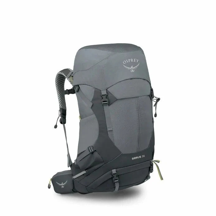 Gray Osprey backpack on a white background