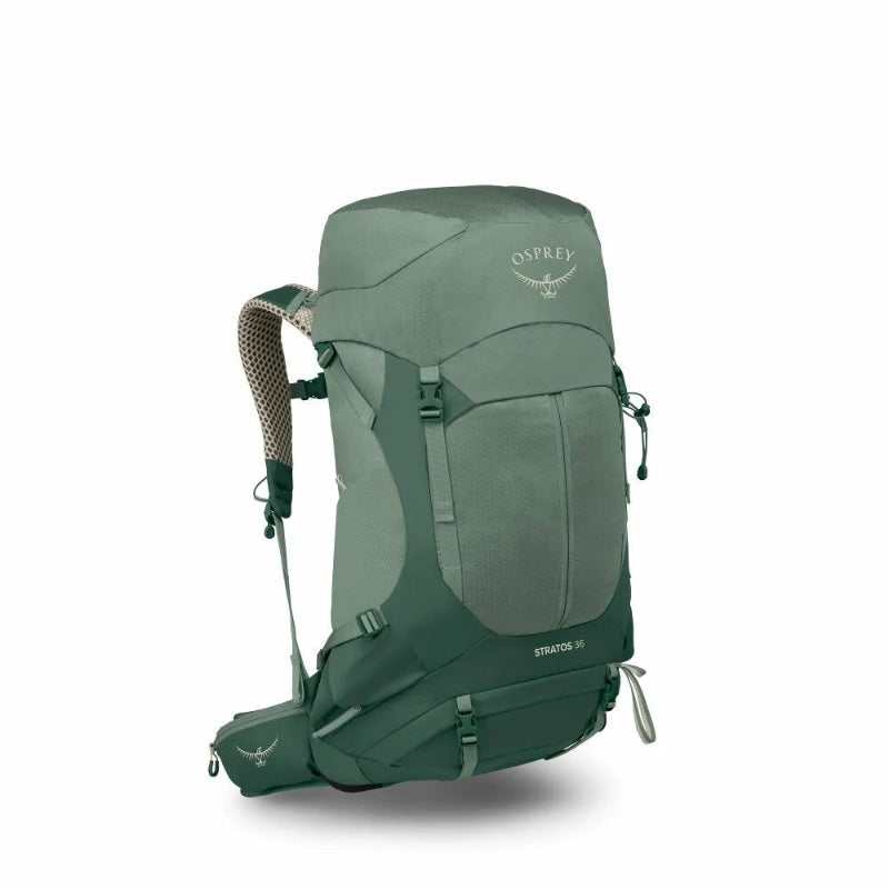Green Osprey backpack on a white background