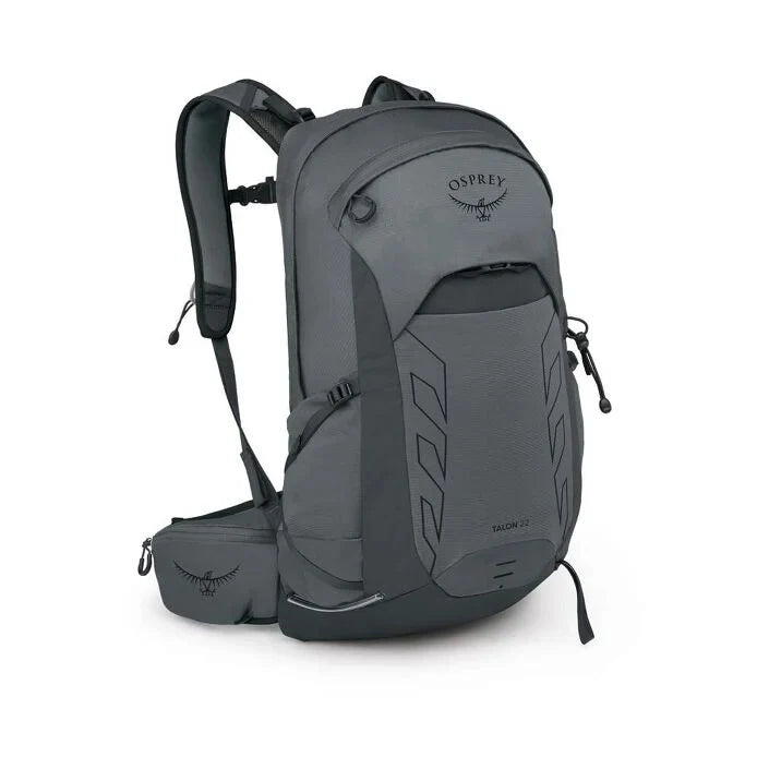 Gray Osprey backpack on a white background