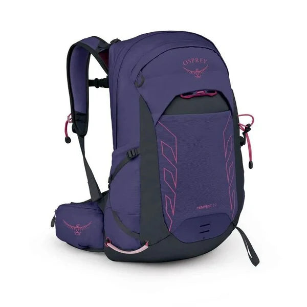 Purple Osprey backpack on a white background