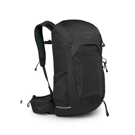 Black Osprey backpack on a white background