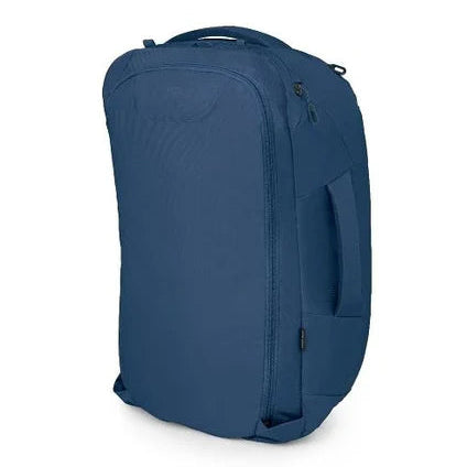 Blue backpack on a white background