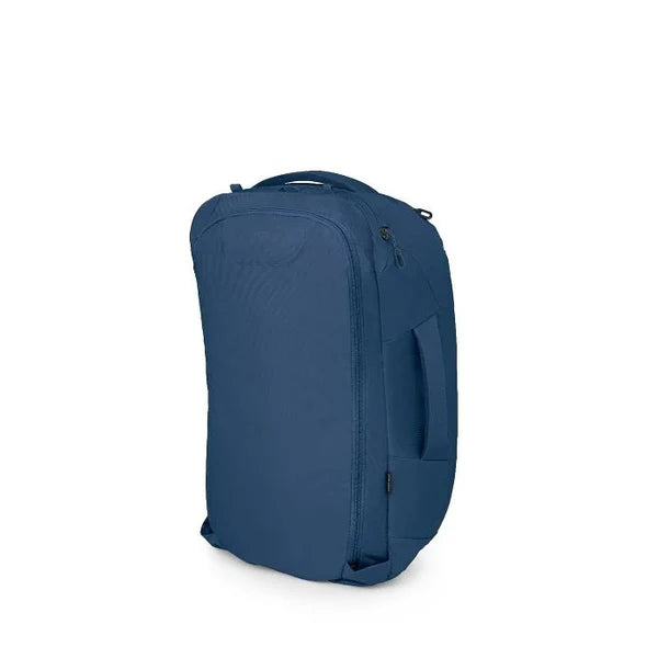 Blue backpack on a white background