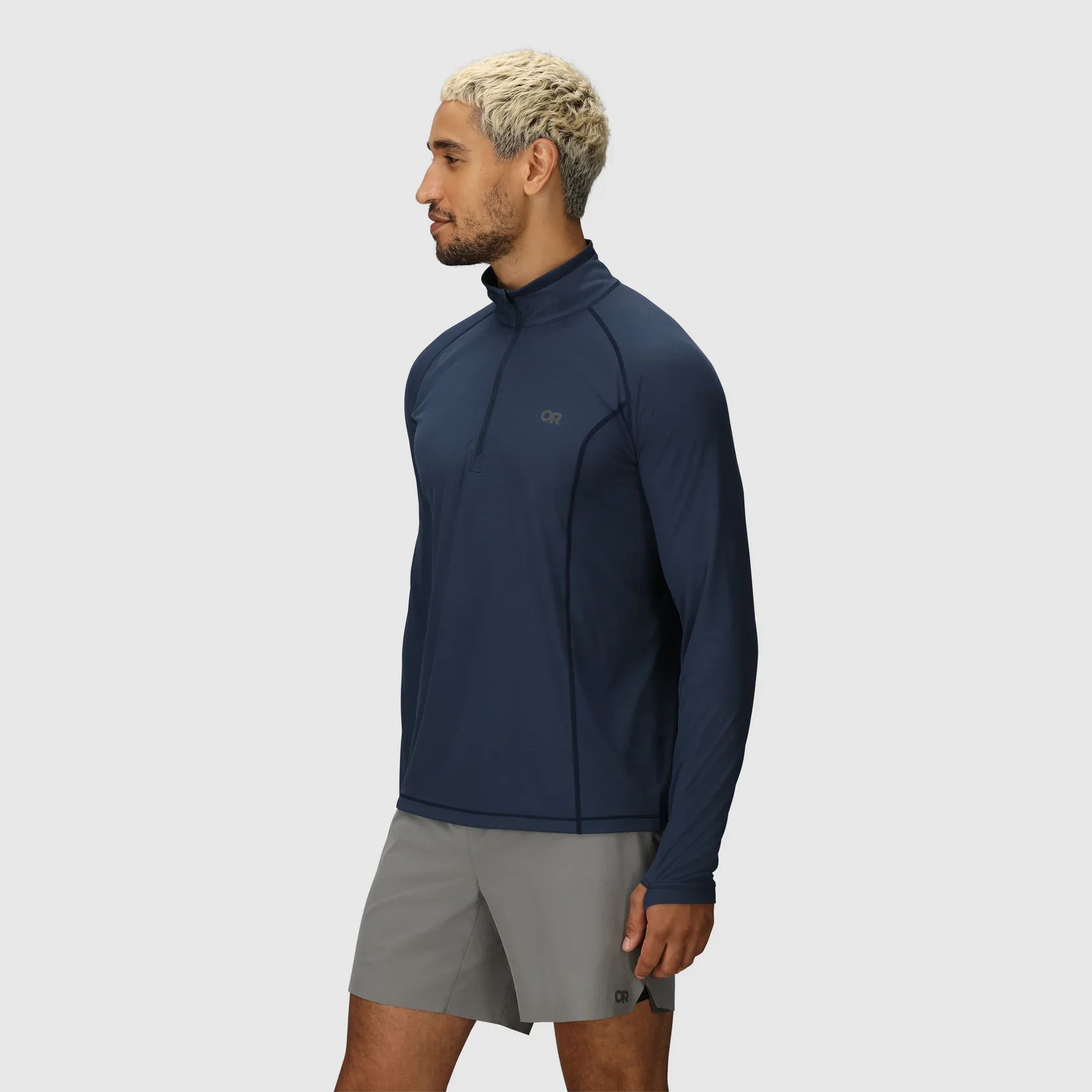 Outdoor Research Men's Echo Quarter Zip - Naval Blue Side 8