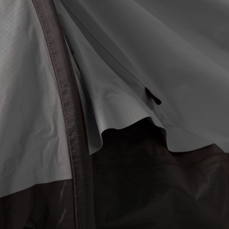 Close-up of a bivy fabric with a focus on texture.
