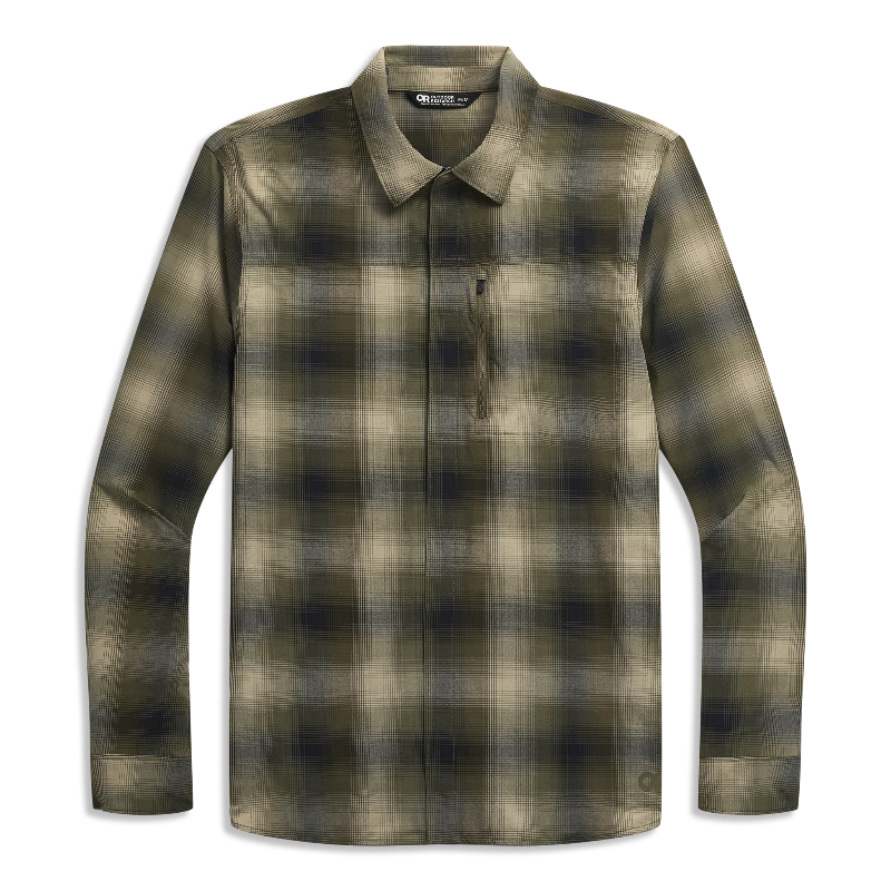 Plaid shirt with a collar on a white background