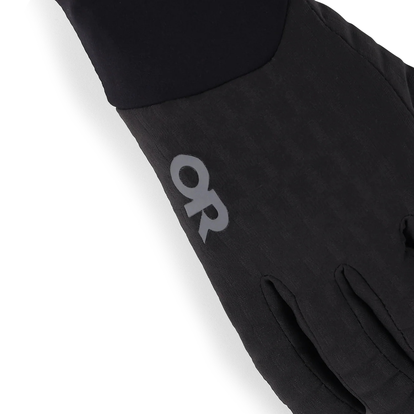 Black glove with a logo on a white background