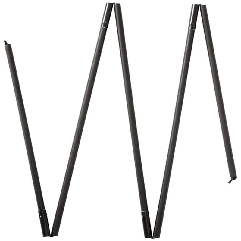 Set of black metal poles on a white background