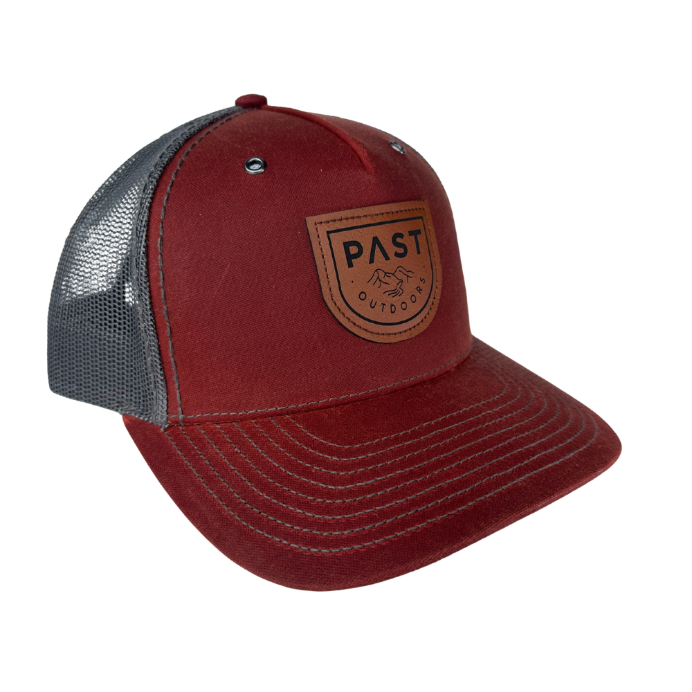 PAST Outdoors Originals 112 Hawthorne Trucker Hat - Burnt Red Charcoal 2