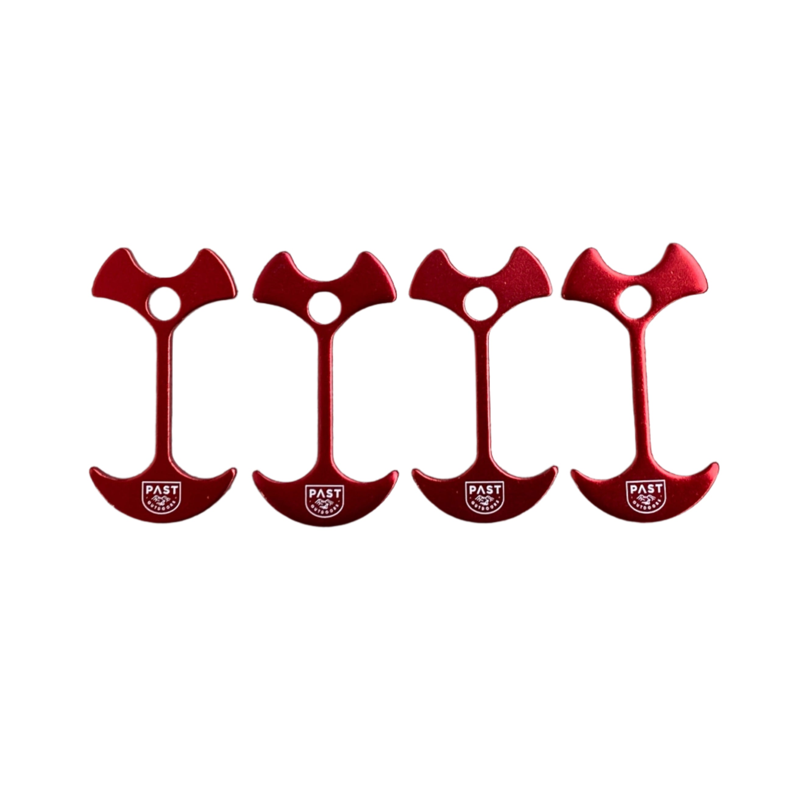 Four reed alloy tent deck anchors