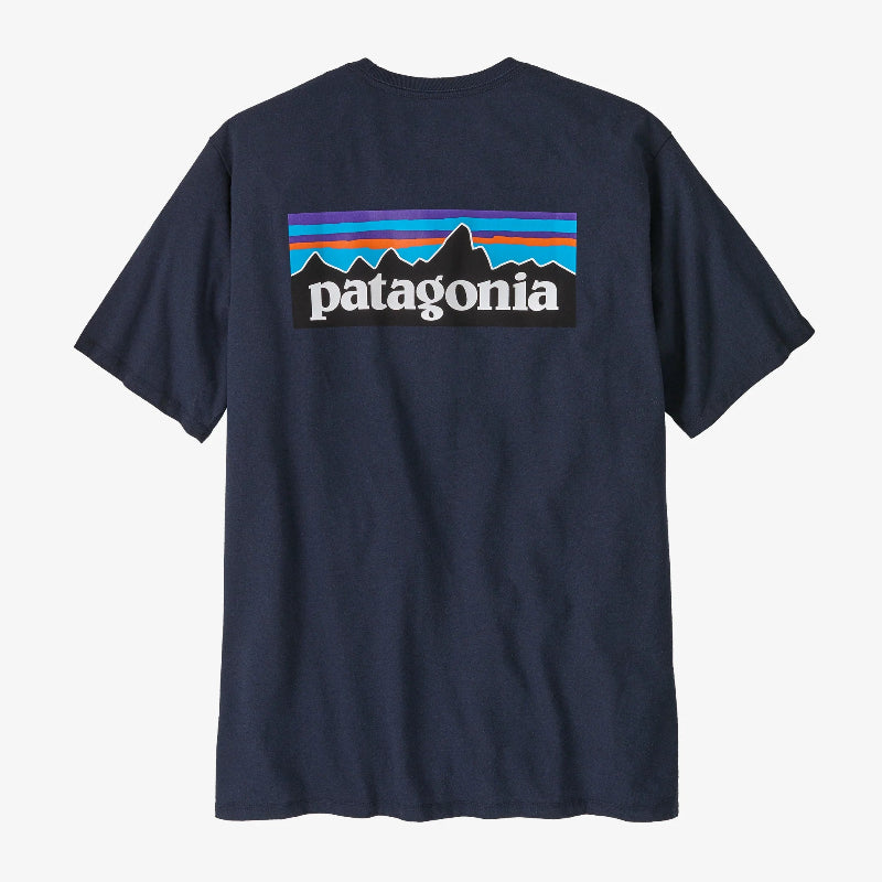 Patagonia Men's P-6 Logo Responsibili-Tee back showing the large logo