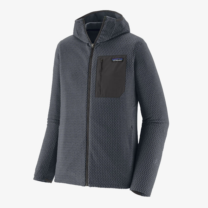 Patagonia Mens R1 Air Fleece Full Zip Hooded Jacket in Smolder Blue