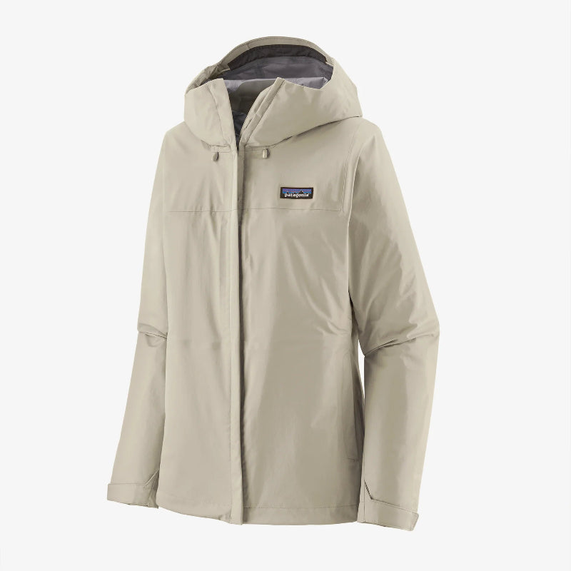 the Patagonia Women's Torrentshell 3L Rain Jacket in wool white