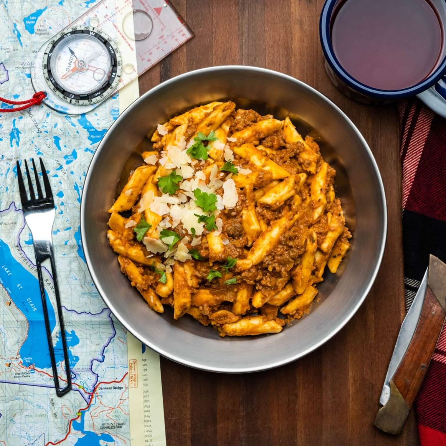Campers Pantry Penne Bolognese Exped Meal 1