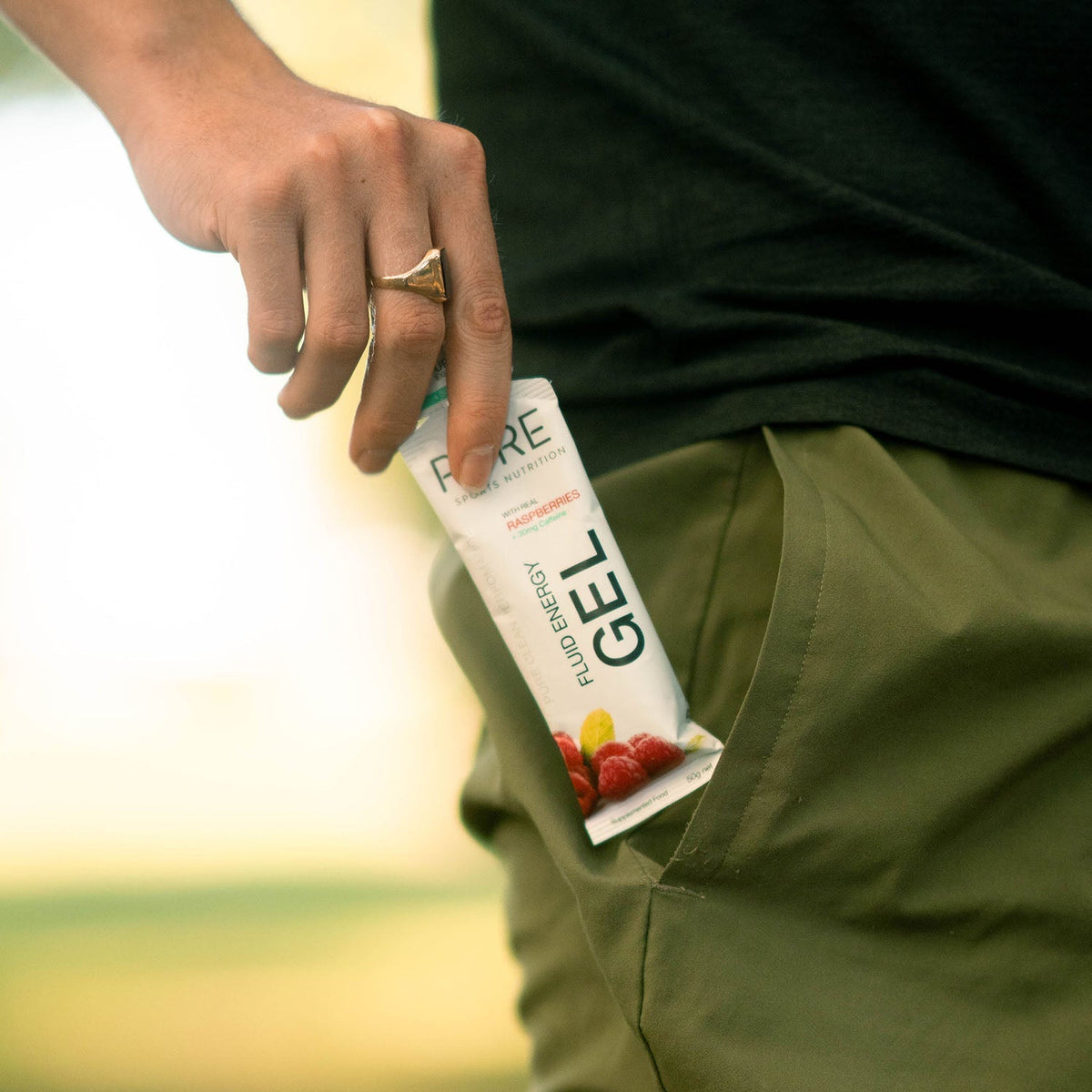 PURE Fluid Energy Gel Box of 18 - Raspberry + Caffeine