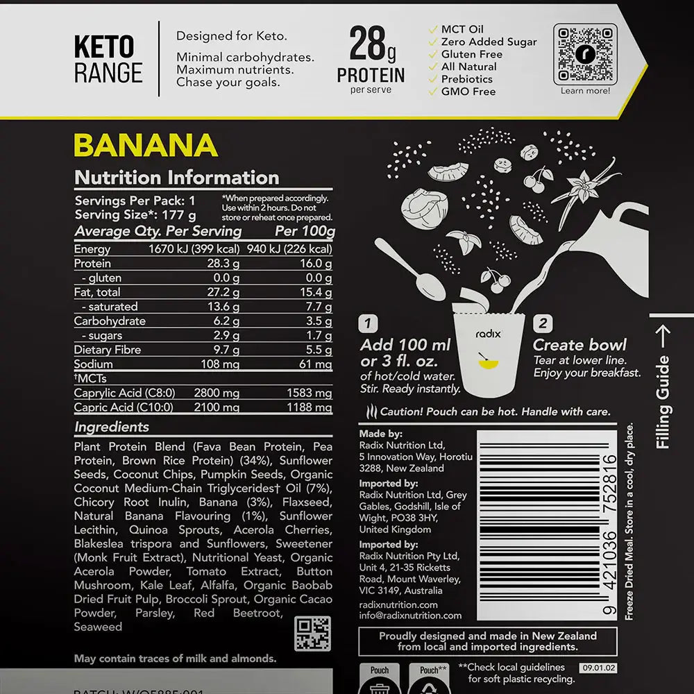 Radix Nutrition Keto Breakfast v9 400 Kcal