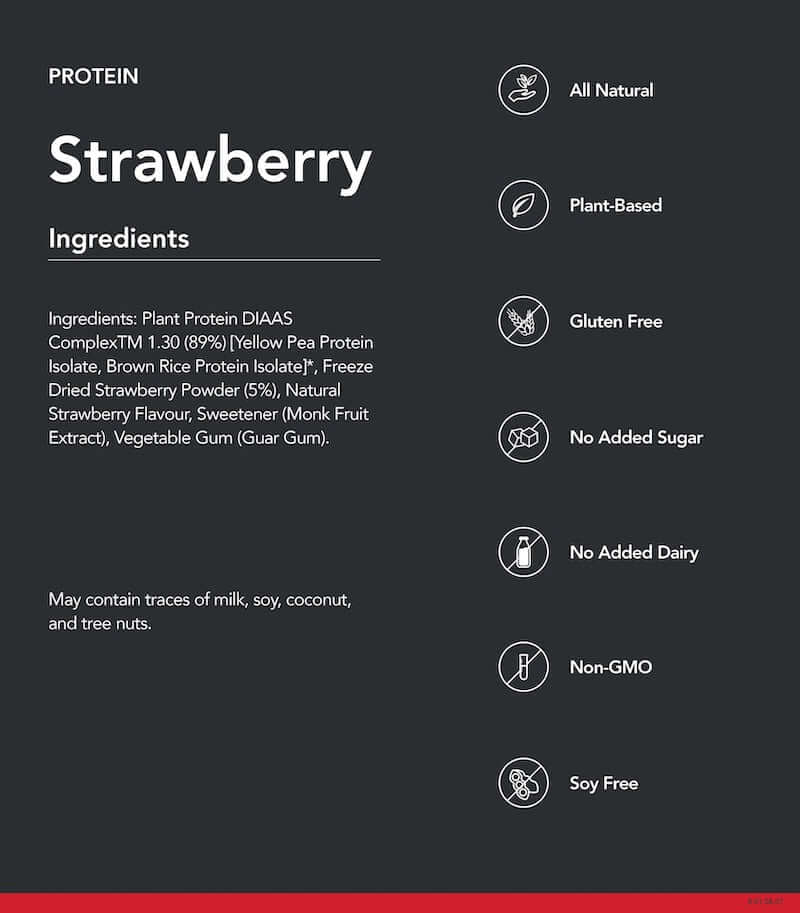 Radix Nutrition Protein Powder DIAAS 1.30 - Strawberry Ingredients 10