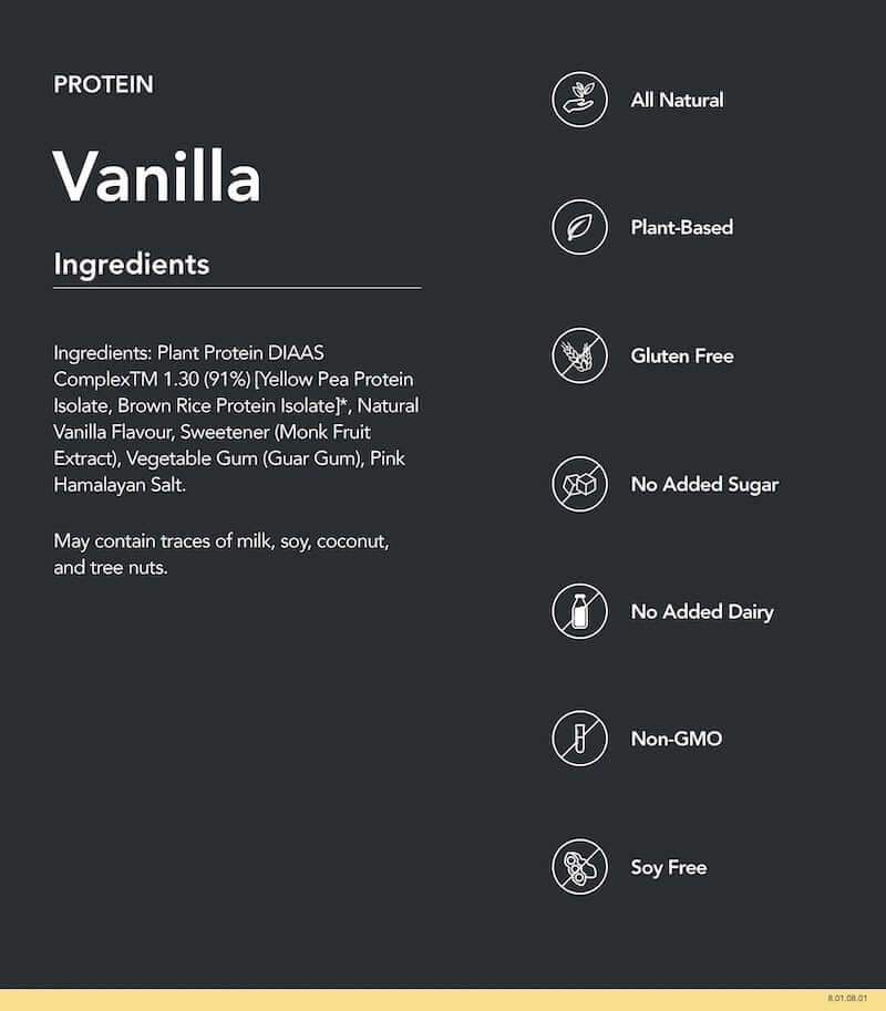 Radix Nutrition Protein Powder DIAAS 1.30 - Vanilla Ingredients 12