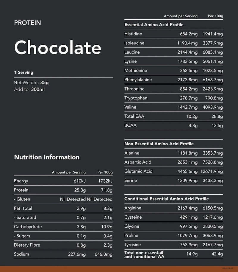 Radix Nutrition Protein Powder DIAAS 1.30 - Chocolate Ingredients 7