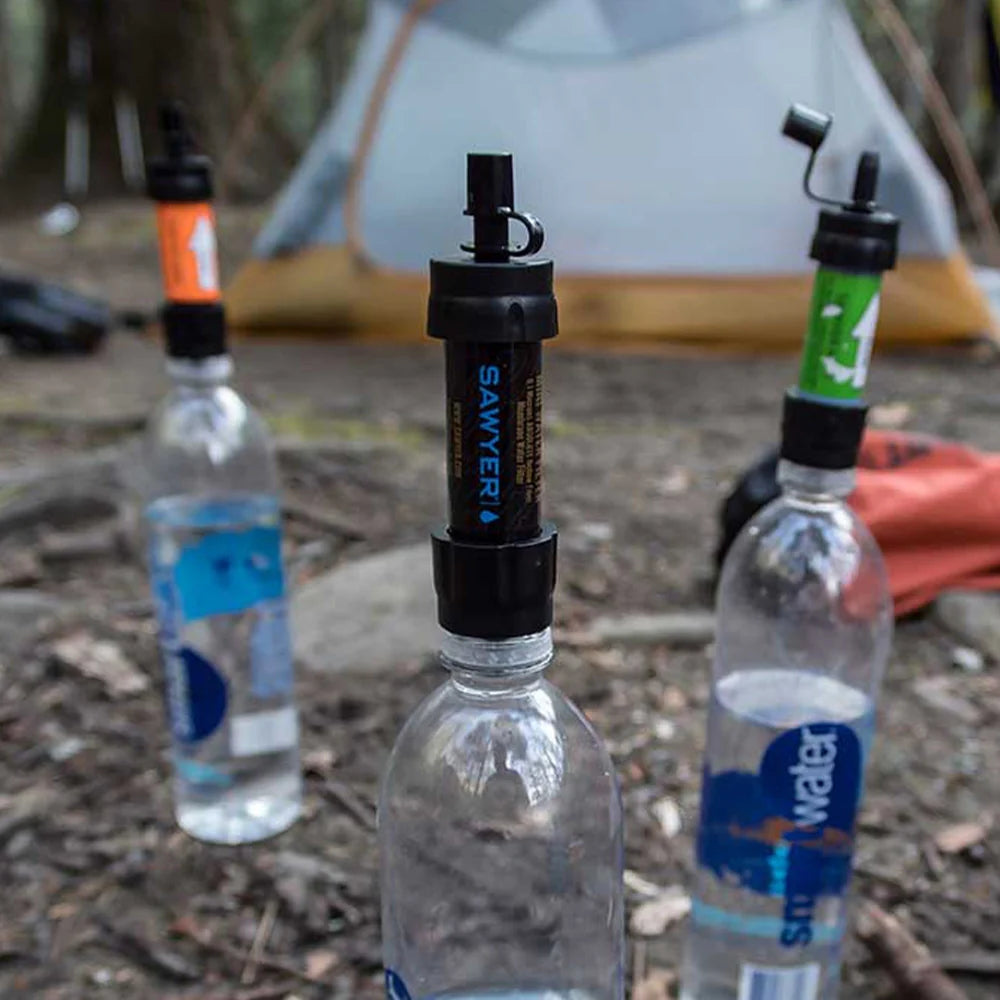 Sawyer Mini Water Filter Blue connected to smart waters