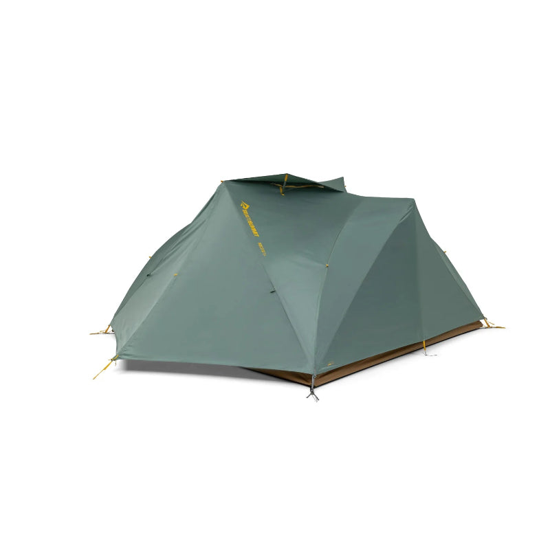 Green tent on a white background