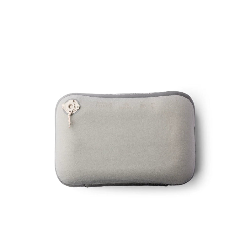 Gray travel pillow on a white background