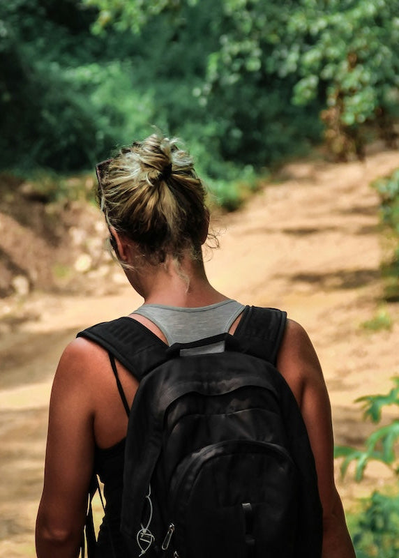 Woman hiking solo