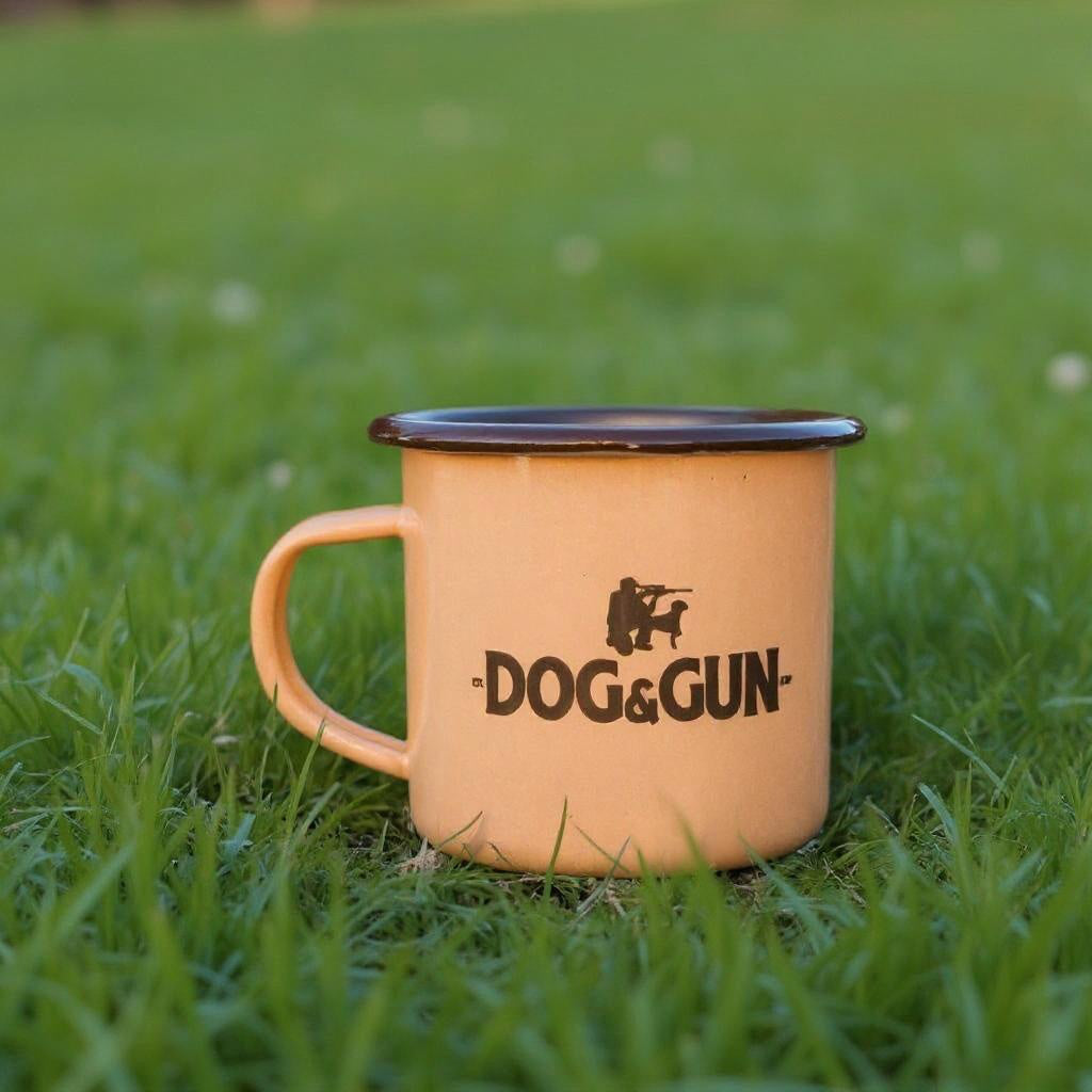 Dog and Gun Enamel Mug 1