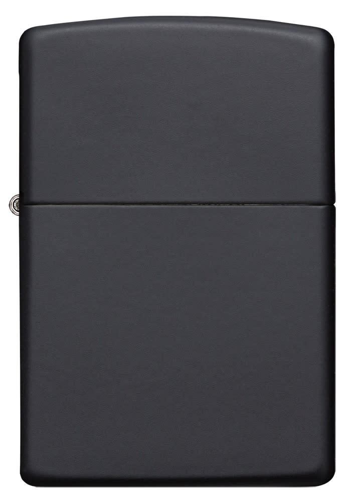 Zippo Lighter Matte Black front view on white background