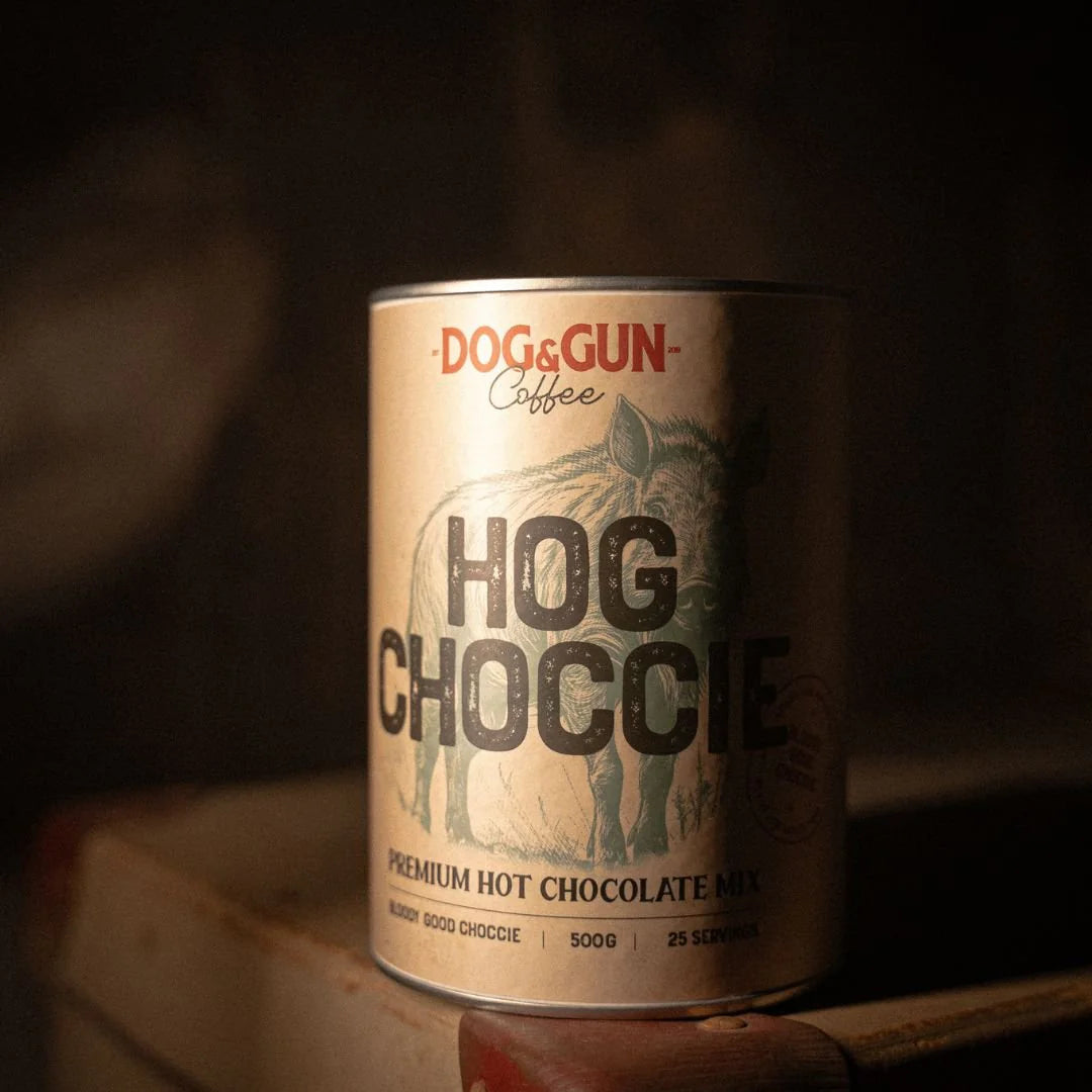 Dog and Gun Hog Choccie Hot Chocolate Mix 500g Tin