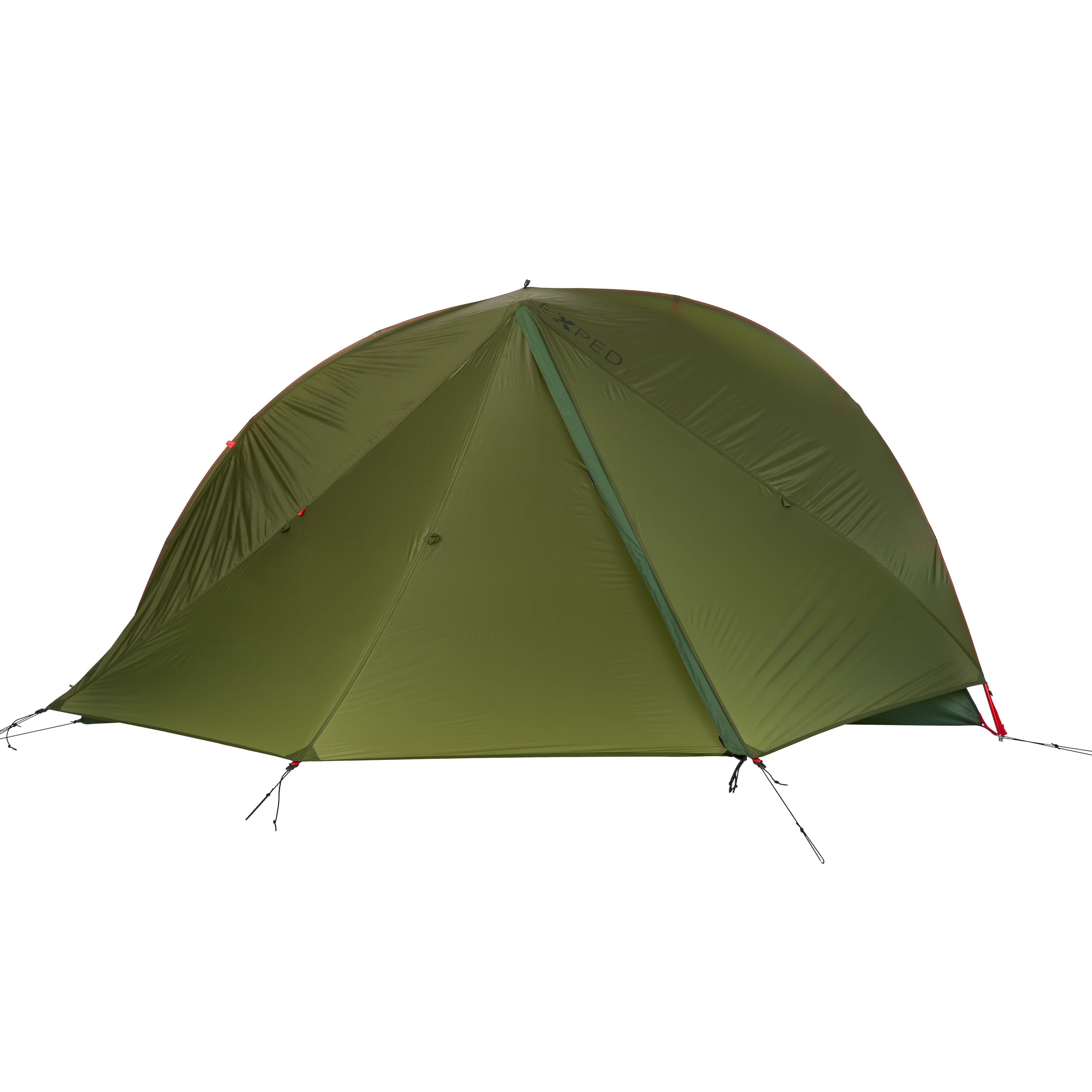 Green tent on a white background