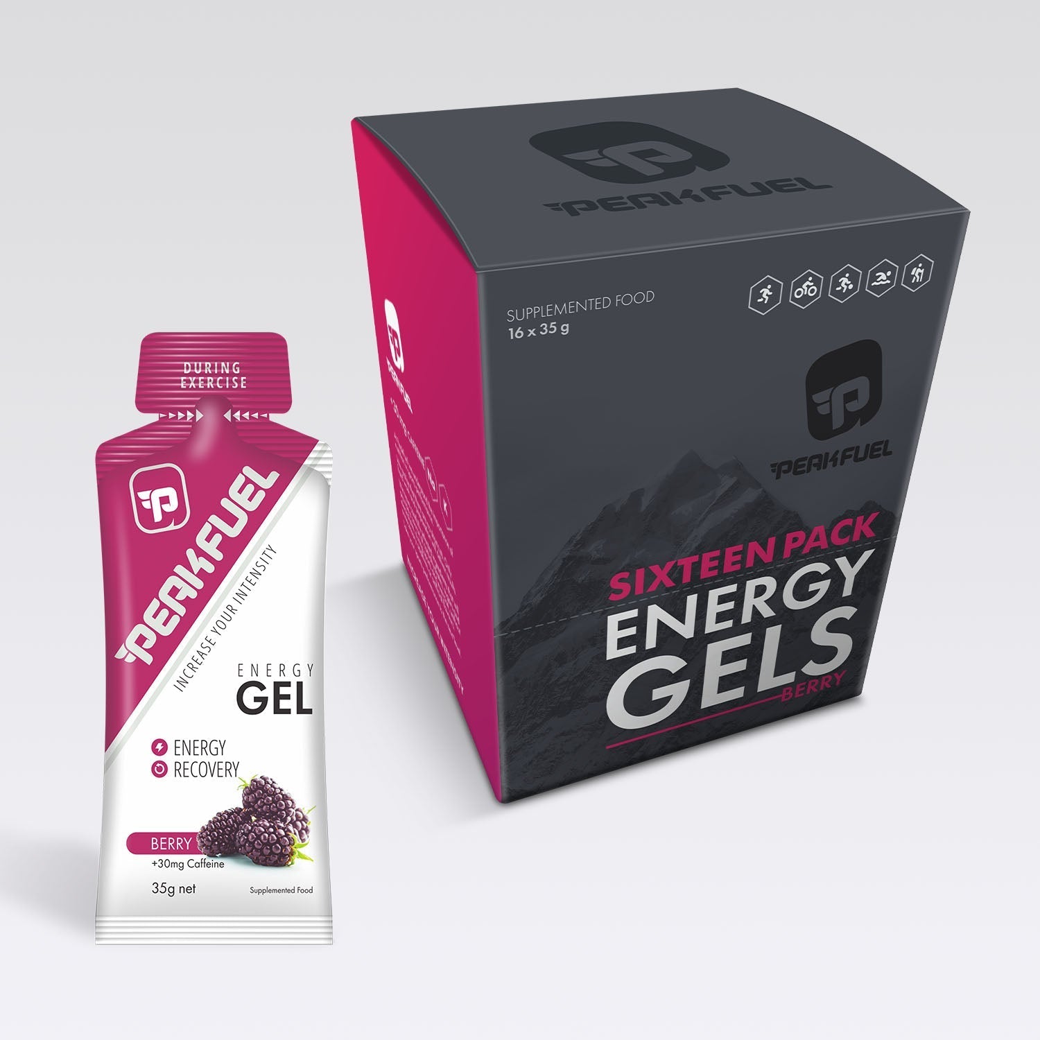 PeakFuel Energy Gel 35g - Berry - Box of 16 gels 1