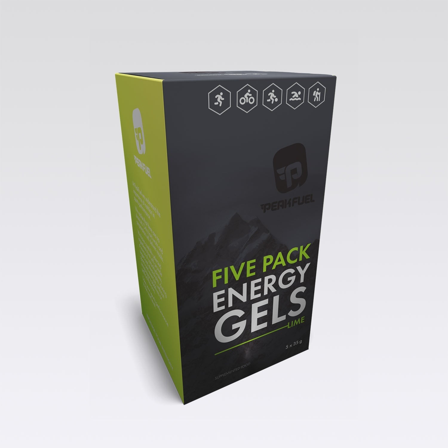 PeakFuel Lime 35g Energy Gels - Box of 5 1