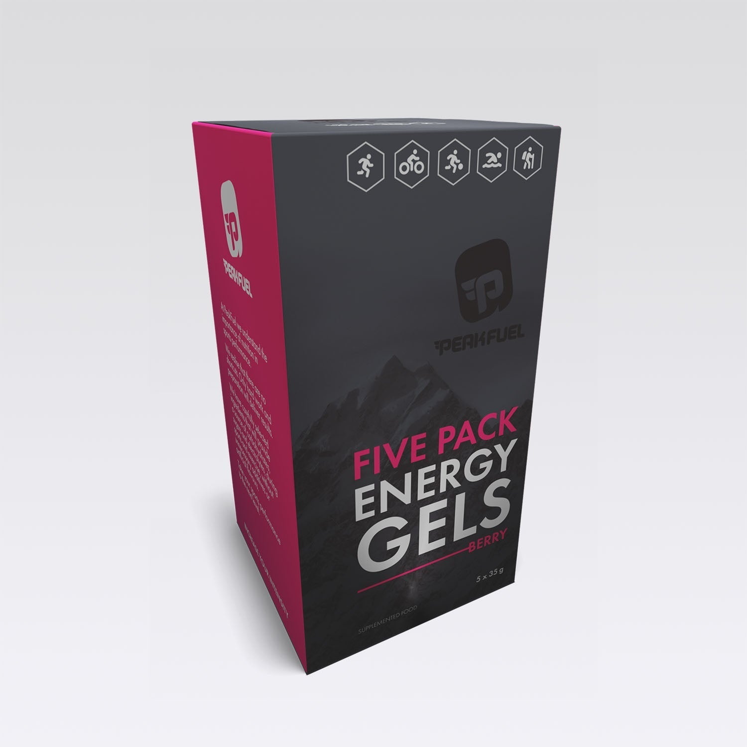 PeakFuel Berry 35g Energy Gels + 30mg caffeine - Box of 5 1