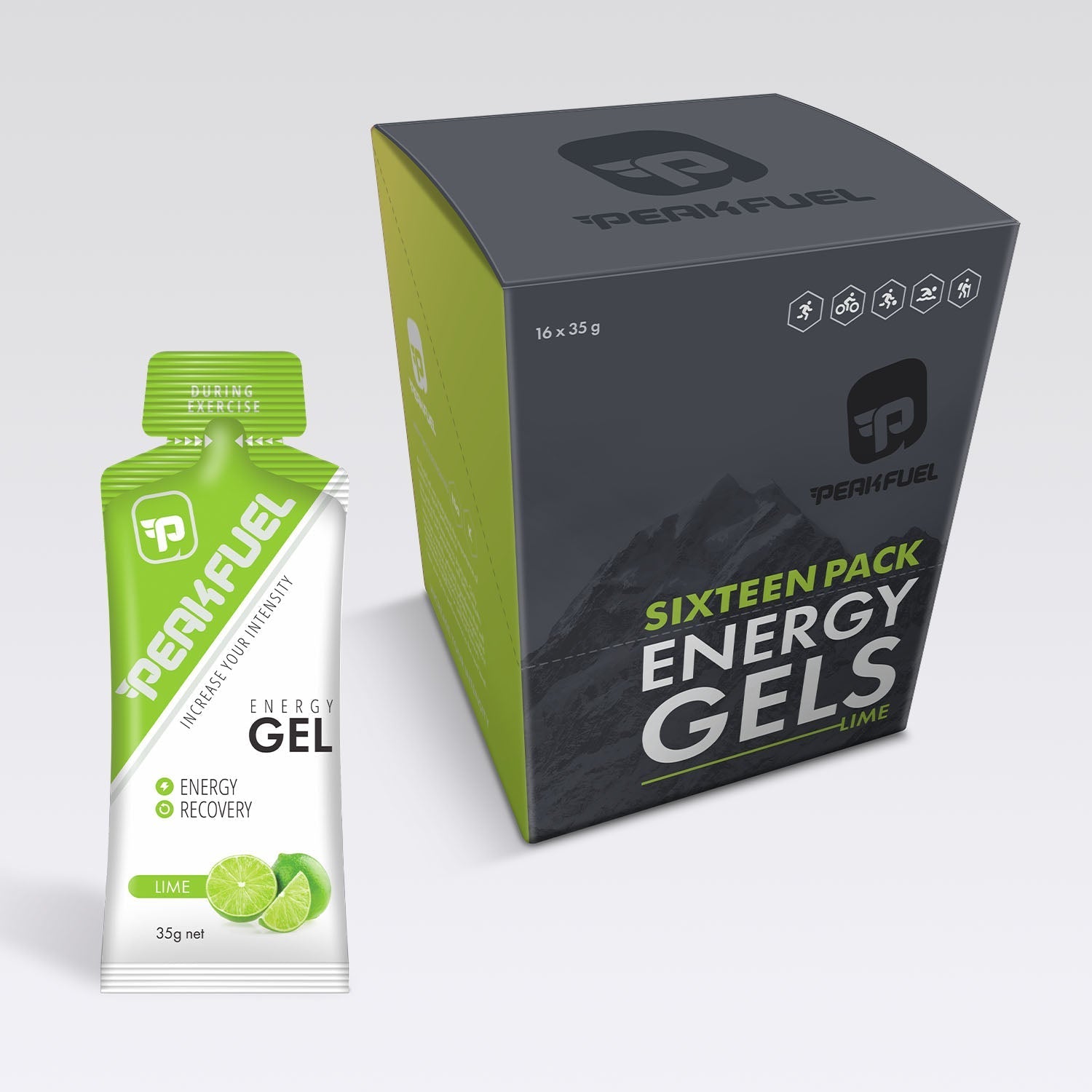 PeakFuel Energy Gel 35g - Lime - Box of 16 gels 1