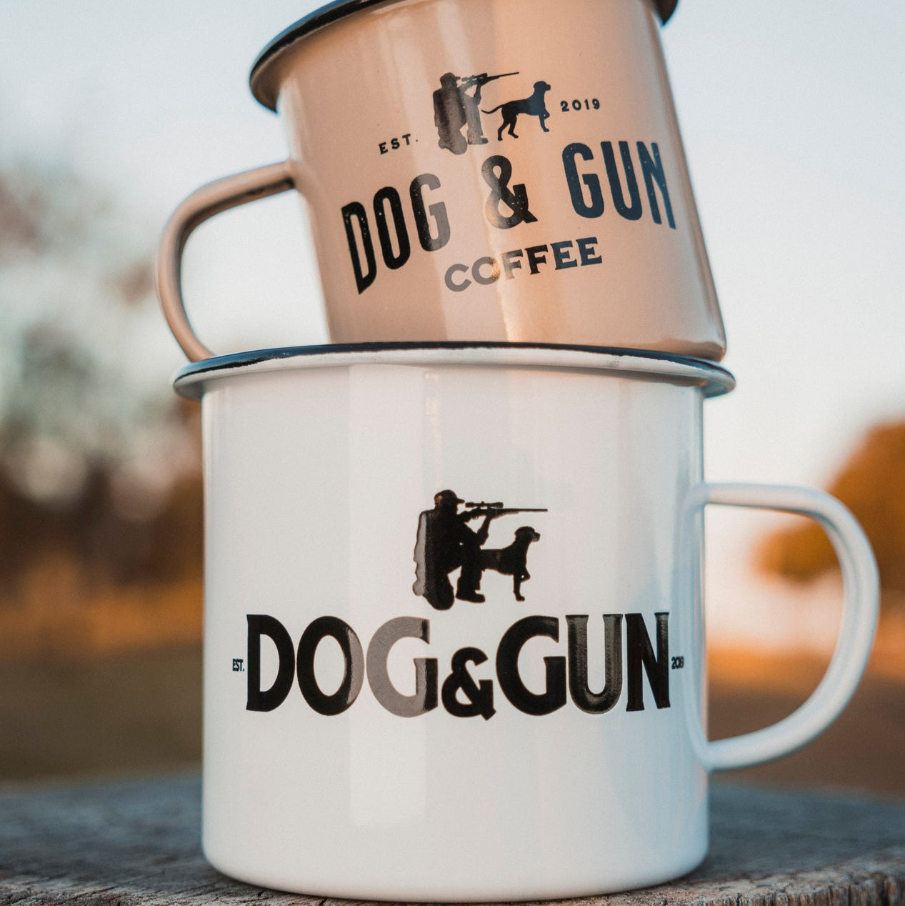 Dog and Gun Big Dog Enamel Mug
