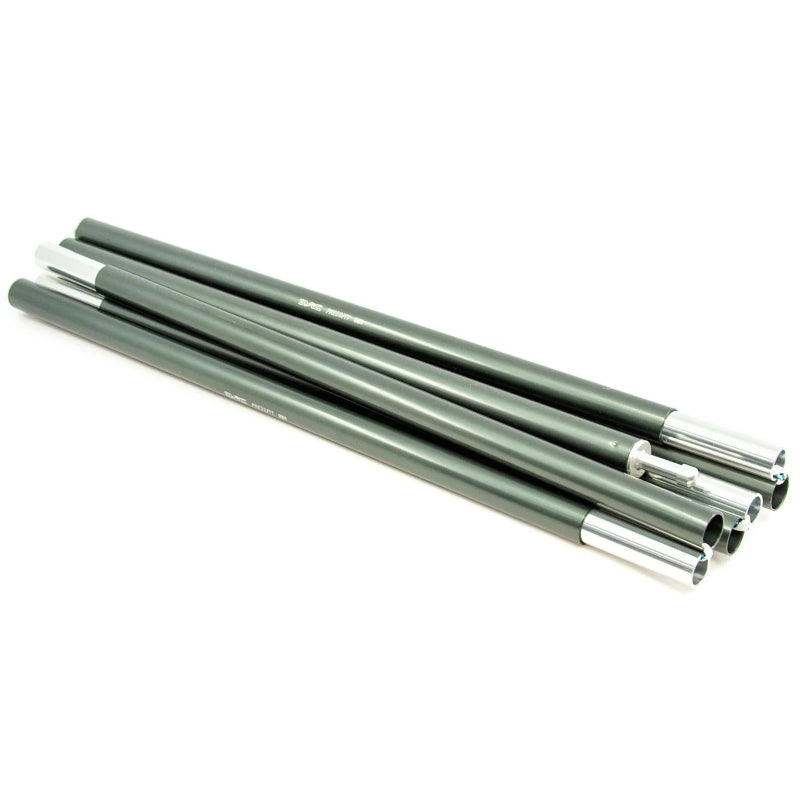 Set of metal poles for a tarp white background