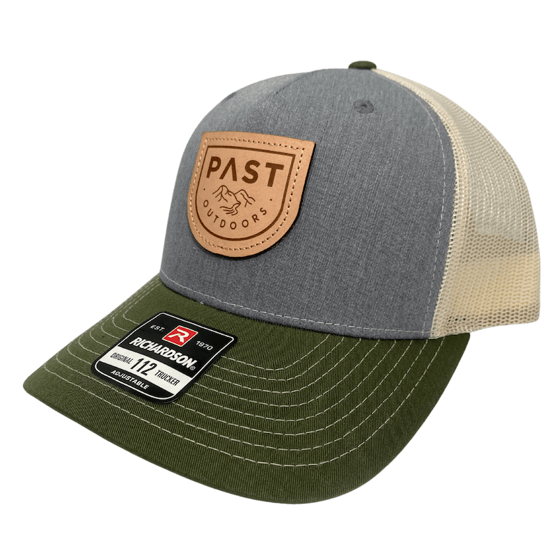 PAST Outdoors Originals Truckers Hat - Heather Grey Birch Army Green 9